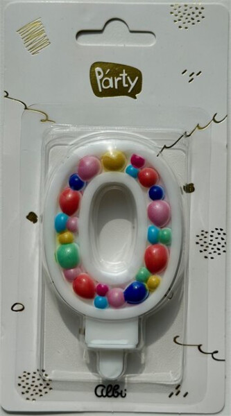 SVÍČKA barevné lentilky ČÍSLO 0 - Albi