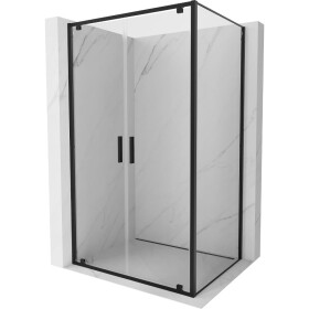 MEXEN/S - Exo sprchový kout dveře křídlové 80 x 90, transparent, černá 8182-080-090-70-00