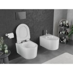 MEXEN/S - Sofia Závěsná WC mísa Rimless Tornado včetně sedátka s slow slim, duroplast, bílá lesk 30540100T
