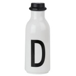 DESIGN LETTERS Lahev na vodu Letters 500 ml F, černá barva, bílá barva, plast