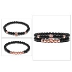Pánský dvojitý náramek Skull Rose Gold - lebka, Barevná/více barev 18 cm