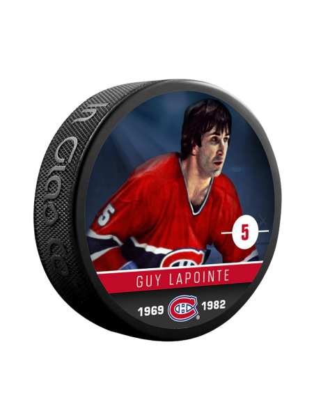 Inglasco / Sherwood Puk Guy Lapointe #5 Montreal Canadiens NHL Souvenir Collector Hockey Puck