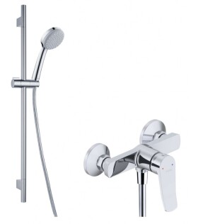 Kielle - Nefia Sprchový set s baterií, tyčí, hadicí a sprchovou hlavicí, chrom 20627SN90