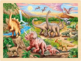 GOKI Dřevěné puzzle Dinosauří stezka