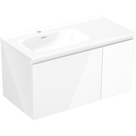 MEXEN/S - Orio koupelnová skříňka 90 cm s umyvadlem Vela levá, 1S, 1D, bílá lesk 91A13-09047-3-BBFF00-W23L00