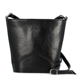 Luxusní dámská kožená crossbody kabelka Yllva, černá