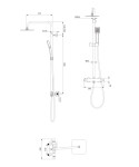 OMNIRES - UNI termostatický sprchový sloup černá mat /BLM/ Y1244JBL