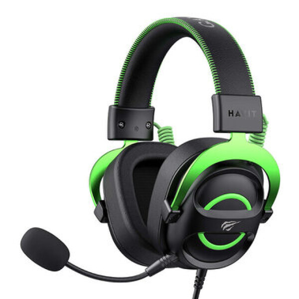Havit H2002E-BG černo-zelená / Herní sluchátka s mikrofonem / 2.0 m / 3.5mm Jack (H2002E-BG)