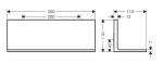 AXOR - Universal Rectangular Polička, délka 30 cm, chrom 42644000