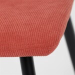 Židle jídelní, červená látka, černý kov