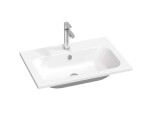 RAVAK - Chrome Slim Umyvadlo 70x49 cm, s přepadem, s otvorem pro baterii, bílá XJG01170001