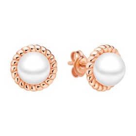 Náušnice s perlou Patricia Rose Gold - stříbro 925/1000, Zlatá Bílá