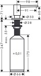 HANSGROHE - Příslušenství Dávkovač mycích prostředků A41, 500 ml, nerezová ocel 40438800