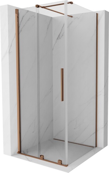 MEXEN/S - Velar sprchový kout 120 x 120, transparent, růžové zlato 871-120-120-01-60