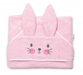 Dětská froté osuška s kapucí 80 x 80 cm, Cute Bunny - růžová, Baby Nellys