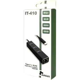 Inter-Tech Argus IT-410 černá / USB-C hub / Gigabit Ethernet / 3x USB 3.0 (88885440)