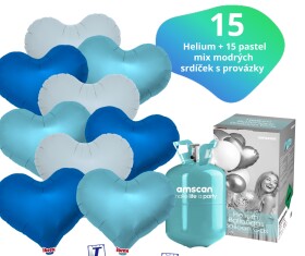 Helium set - helium a balónky IBREX srdce modré mix 15 ks - Balonky.cz Helium set - helium a balónky IBREX srdce modré mix 15 ks - Balonky.cz