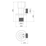 INVENA - Ventil rohový z nerezové oceli s keramickou hlavicí 1/2x1/2" modrý; ZW-47-N15-J