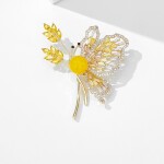 Brož Swarovski Elements Angiola - motýl, Žlutá