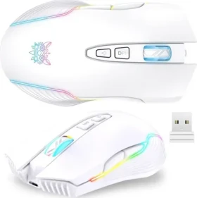 ONIKUMA CW905 bílá / Bezdrátová herní myš / USB / 7 tlačítek / RGB / 3600 DPI (CW905W Wireless)