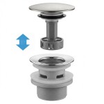 REA - Umyvadlový sifon s univerzální výpustí click-clack Flow Brush Nickel REA-A9495