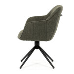 Židle jídelní a konferenční, zelená látka, černé kovové nohy, otočný mechanismus