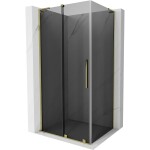 MEXEN/S - Velar L sprchový kout, posuvné dveře 100 x 90, grafit, zlato 871-100-090-43-50