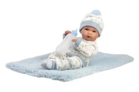 Llorens 63509 NEW BORN CHLAPEČEK - realistická panenka miminko s celovinylovým tělem - 35 cm