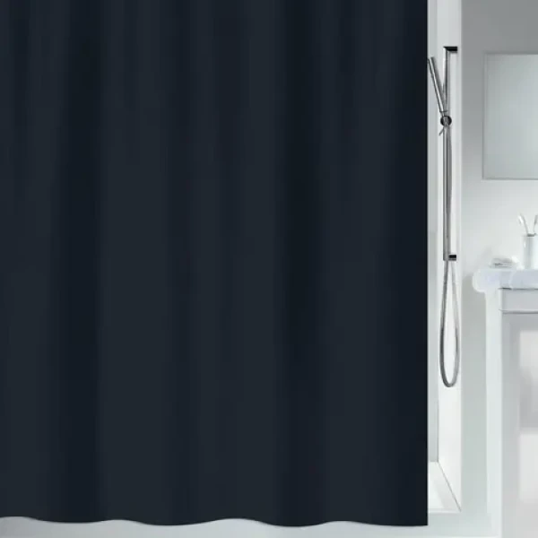 Spirella PRIMO sprchový závěs 180 x 200 cm černý / polyester (7610583059536)