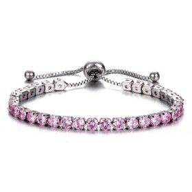 Náramek Swarovski Elements Cianoti Rose, Růžová 14 cm + 9 cm (prodloužení)