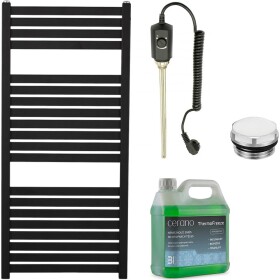 CERANO Koupelnový elektrický radiátorový set Vincenzo - 300W - černá matná - 970x450 mm