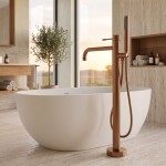 REA - Volně stojící baterie Lungo Diamond Brush Copper REA-B2247