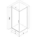 MEXEN/S - Exo sprchový kout dveře křídlové 80 x 80, transparent, černá 817-080-080-70-00