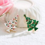 Vánoční brož se zirkony Christmas Tree 1 - vánoční stromeček, Barevná/více barev