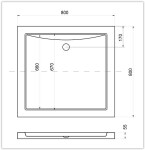 HOPA - AQUARIUS čtvercová sprchová vanička - Rozměr A - 80 cm, Rozměr B - 80 cm OLBVANACAQU80