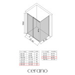 CERANO - Sprchový kout Orlano L/P - 5 mm - černá matná, transparentní sklo - 140x90x195 - posuvný CER-DY505B-90171