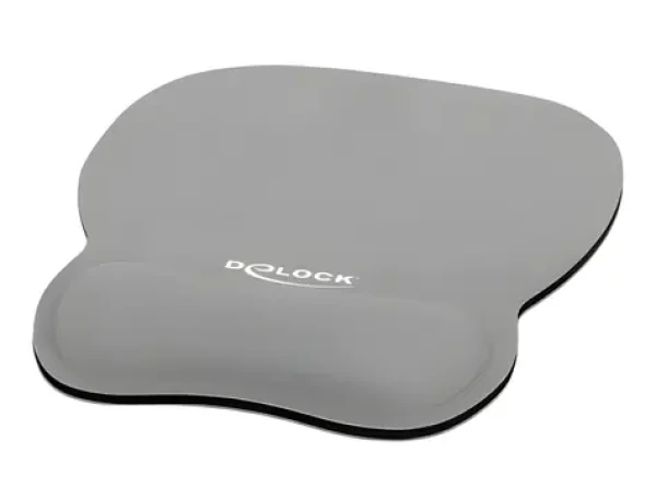DeLock šedá / Podložka pod myš / Ergonomická / Opěrka zápěstí s gelem / 245 x 206 mm (12698)