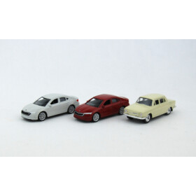 Auto Welly Škoda 1:60 kov/plast 7cm mix druhů na volný chod v krabičce 10x4x4cm