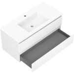 MEXEN/S - Rivel koupelnová skříňka 100 cm s umyvadlem Otis, 2 zásuvky, reliéf , bílá mat 91A20-10047-2-BFF01-W18M01