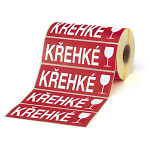 Výstražné etikety, 165x55mm, POZOR SKLO