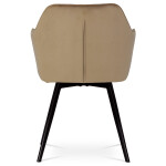 Jídelní židle, potah cappuccino sametová látka, kovové nohy, černý matný lak