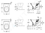 VILLEROY & BOCH - O.novo Stojící WC, Vario odpad, CeramicPlus, alpská bílá 565710R1