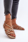 Ploché dámské sandály Big Star NN274012 Beige 36