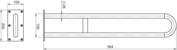 NOVASERVIS - Madlo dvojité pevné 564 mm kartáčovaná nerez R6660,4