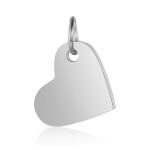 Přívěsek z nerezové oceli - platinový - srdce - 10 x 12 x 1 mm - 1 ks