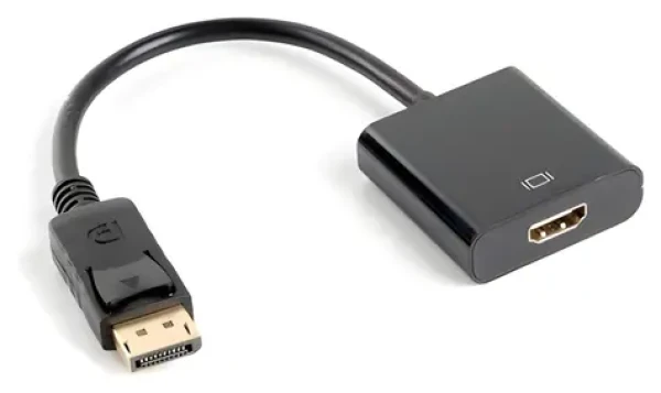 Lanberg černá / Redukce / DisplayPort (M) na HDMI (F) / 10 cm / 1080p / 60 Hz (AD-0009-BK)