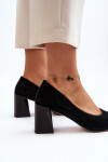 Sametové lodičky na podpatku černé Alessyndra 36