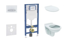 GEBERIT - Duofix Set předstěnové instalace, klozetu Alpha a sedátka, tlačítko Sigma50, alpská bílá SANI11CD3131