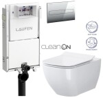 LAUFEN Podomít. systém LIS TW1 SET s chromovým tlačítkem + WC CERSANIT VIRGO CLEANON + SEDÁTKO H8946630000001CR ME1