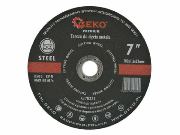 GEKO G78231 / Řezný kotouč na kov / 180 x 1.6 x 22.2 mm (G78231)